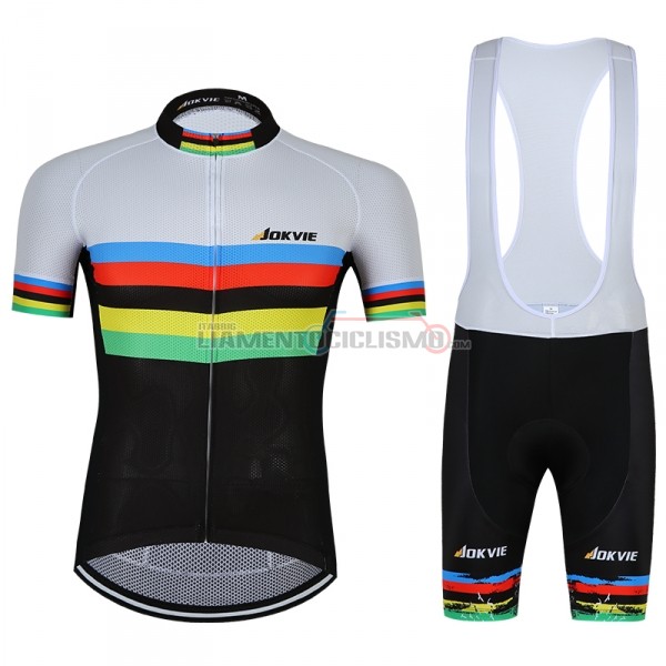 Abbigliamento Ciclismo UCI Mondo Campione Jokvie Manica Corta 2018 Grigio